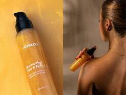 Alternative view of Hårologi Shimmering Hair And Body Oil 100 ml.  (Samt Sort Bumbag Med 3 Rum.)